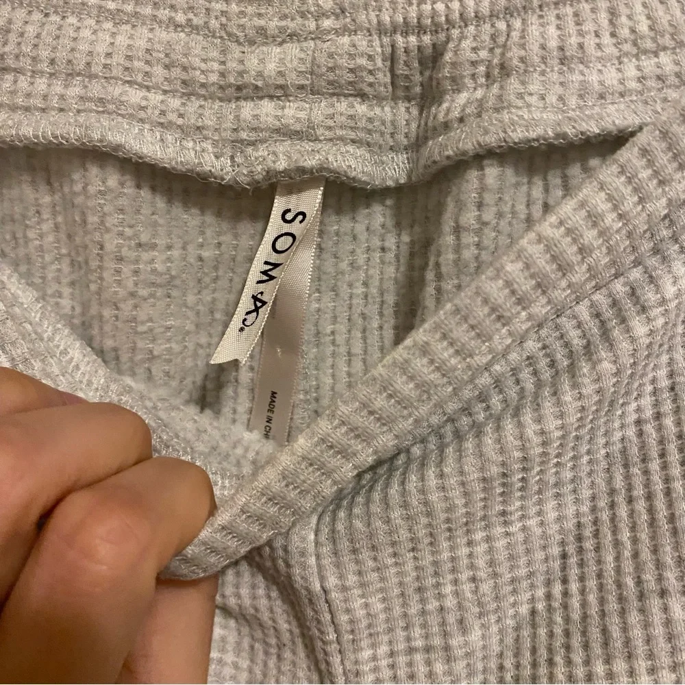 Soma Light Gray Waffle Knit Lounge Set size Small